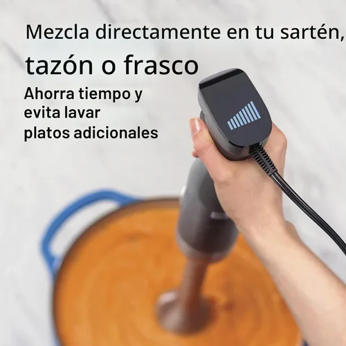 Vista 3 de Hamilton Beach Professional Batidora eléctrica de inmersión manual con velocidad variable + pantalla LED, 300 vatios de potencia máxima, batidor