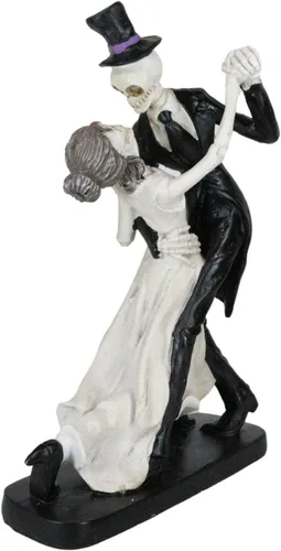 Vista 6 de Ebros Gift Día de los Muertos Voxtrot Esqueletos de baile de boda Novia y novio Pareja Figurilla gótica Macabra Fantasía Halloween Love Never Dies