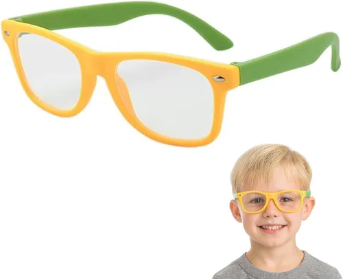 Vista 7 de Lentes rectangulares digitales con bloqueo de luz azul para niños y niñas de 5 a 12 años