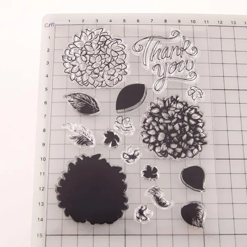 Vista 4 de Juegos de sellos y troqueles de silicona transparentes para hacer tarjetas, plantillas de corte para álbumes de recortes, álbum de fotos, papel
