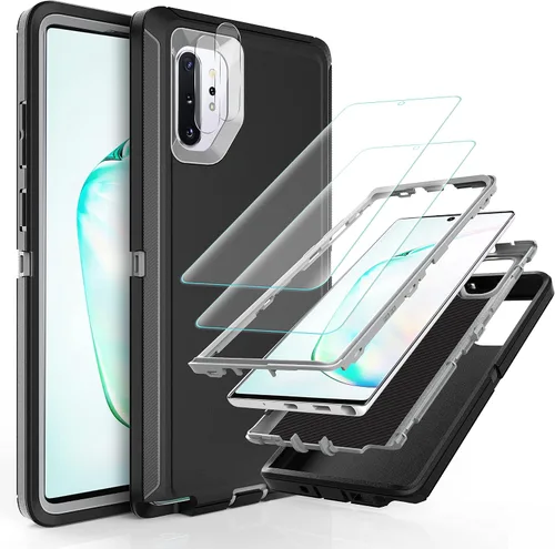 Vista 8 de YmhxcY Note 10 Plus - Funda con película de TPU flexible autorreparable (paquete de 2) y película protectora de pantalla para lente de cámara