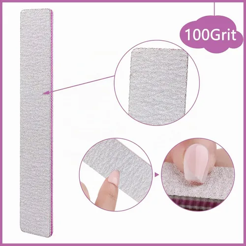 Vista 2 de Paquete de 24 limas de uñas, grano 100/180 de doble cara, profesional, reutilizable, lavable, lima de uñas, herramientas de manicura para uñas