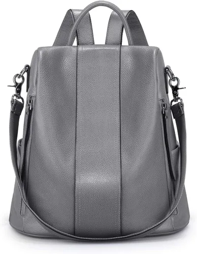Vista 15 de S-ZONE - Mochila de piel suave para mujer, antirrobo, mediana, bolsa de hombro 2-negro