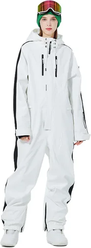 Vista 6 de Trajes de esquí de una pieza para mujeres, resistentes al viento, impermeables, monos de invierno para deportes al aire libre Negro
