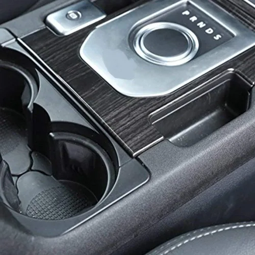 Vista 5 de YIWANG Cubierta de panel de palanca de cambios de coche, cromada, ABS, 2 unidades, para Land Rover Discovery 4 2012-2017, accesorios de coche