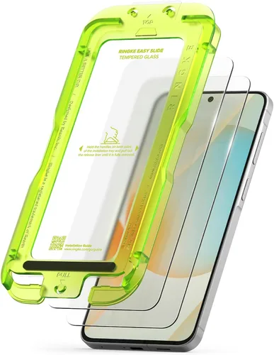 Vista 18 de Ringke Vidrio templado Easy Slide [súper fácil de instalar] compatible con Samsung Galaxy S24 FE, protector de pantalla, compatible con fundas