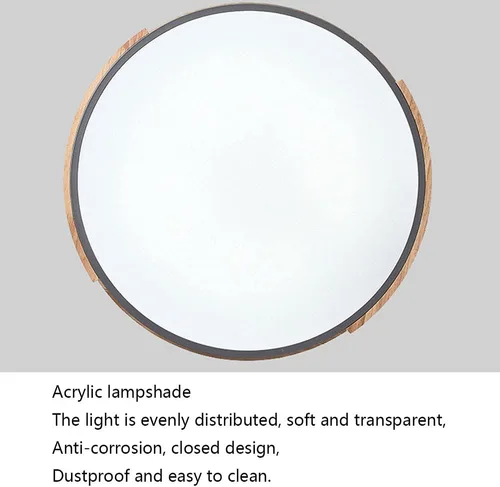 Vista 7 de Lámpara de techo LED redonda, atenuación de tres colores, 16 W, 1590 lúmenes, ahorro de energía, instalación integrada, cerca de lámparas de techo