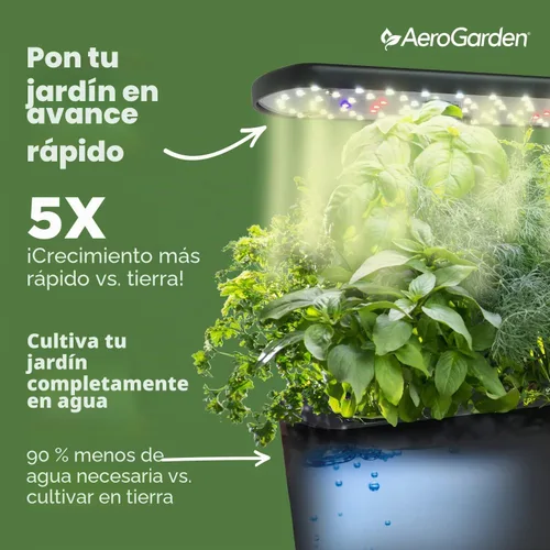 Vista 6 de Sistema hidropónico de jardín interior AeroGarden Harvest con luz de cultivo LED y kit de hierbas, con capacidad para hasta 6 cápsulas, color blanco