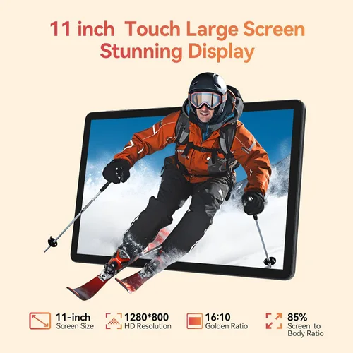 Vista 3 de Tabletas Android de 11 pulgadas, tableta Android mejorada 2026 con teclado, 16 GB de RAM+128 GB de ROM/1 TB prescindible, procesador Octa-Core