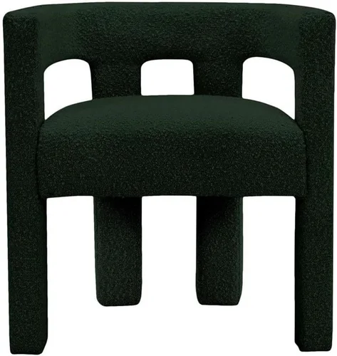Vista 16 de Meridian Furniture Colección Athena Moderna Contemporánea Silla de Acento Comedor Tapizada en Tela Boucle, 25" An x 21" Pr x 27" Al, Negro