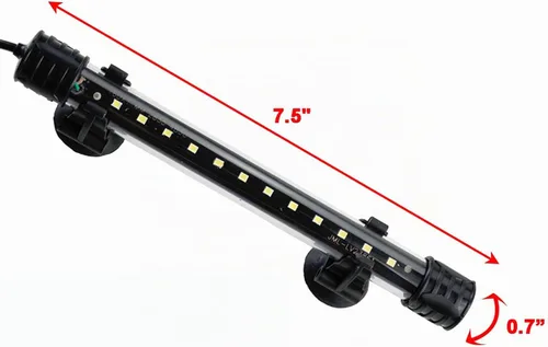 Vista 5 de AQUANEAT Luz LED para acuario sumergible de 7.5 pulgadas, luz submarina para tanque de peces (Blanco)