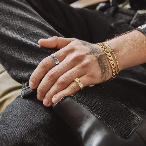 Vista 3 de Bestyle Anillos de ala de ángel antiguos para mujeres y hombres, anillos de banda de plumas de guardián, anillos de promesa de pareja