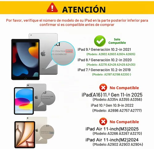 Vista 2 de Blosomeet Funda transparente para iPad de 9ª generación 2021 y iPad de 8ª generación 2020 y iPad de 7ª generación 2019 de 10.2 pulgadas con diseño