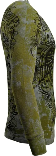 Vista 7 de Xtreme Couture by Affliction - Camisa térmica de manga larga para hombre Verde militar (Patrón)