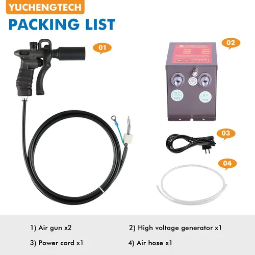 Vista 7 de YUCHENGTECH Pistola de aire ionizante mejorada 7KV Pistola de aire antiestática Eliminador estático Ionizador antiestático+generador de alto voltaje