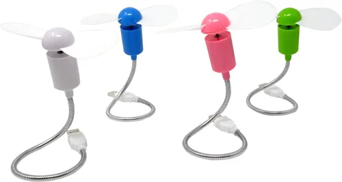 Vista 3 de Honbay 4 unids mini portátil portátil alimentado por USB ventilador de enfriamiento cuello de cisne soplador de aire para PC de escritorio ordenador