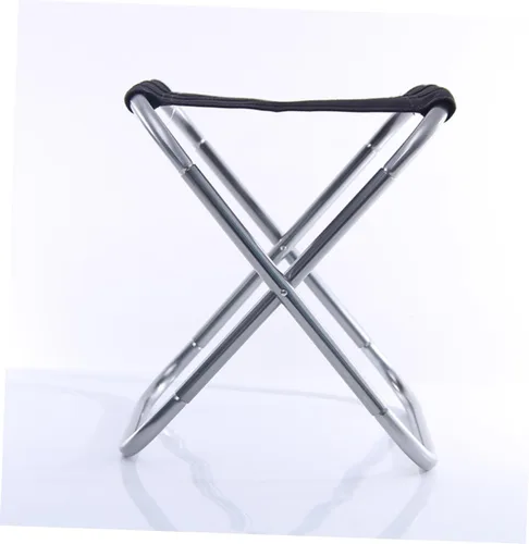 Vista 9 de Mipcase Outdoor Folding Stool, Aluminum Alloy, Lightweight, Foldable, Black