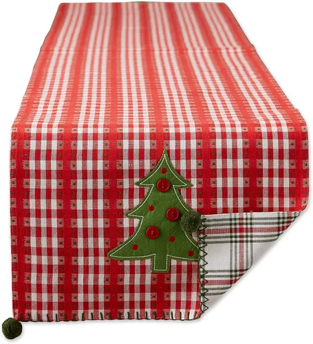 Vista 10 de DII Jolly Christmas Tree Collection - Decoración navideña de mesa y cocina, camino de mesa, 14 x 72 pulgadas, cuadros navideños