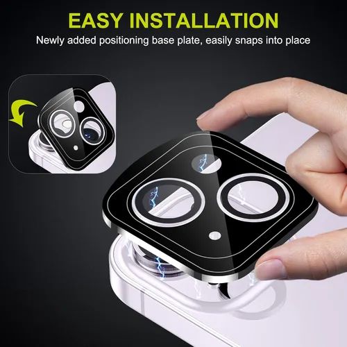Vista 5 de WSKEN Protector de lente de cámara para iPhone 14 Plus (6.7 pulgadas) / iPhone 14 (6.1 pulgadas), modo de disparo nocturno, protector de pantalla