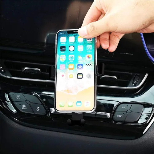Vista 3 de Soporte universal para teléfono de automóvil compatible con Toyota CHR 2017 2018 2019 2020 2021 Soporte de teléfono ajustable para ventilación
