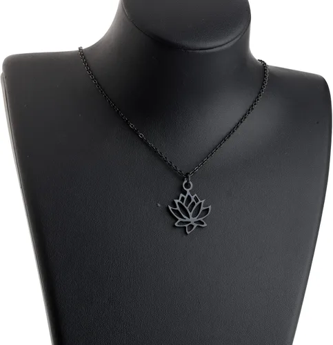 Vista 7 de bobauna Collar con colgante de símbolo sánscrito de flor de loto de yoga, regalo inspirador, regalo inspirador