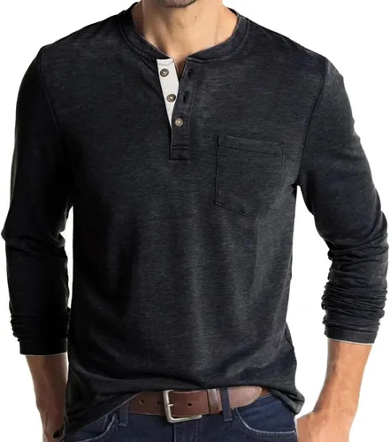 Vista 16 de Men's Casual Shirt, Button Down Long Sleeve Solid Dress Shirt Beach Vacation Shirts