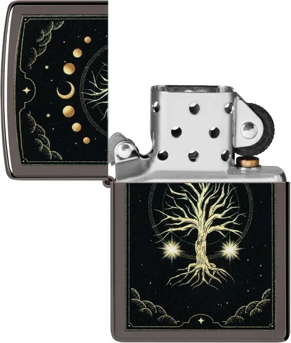 Vista 4 de Zippo Mystic Nature Design - Encendedor de bolsillo Black Ice