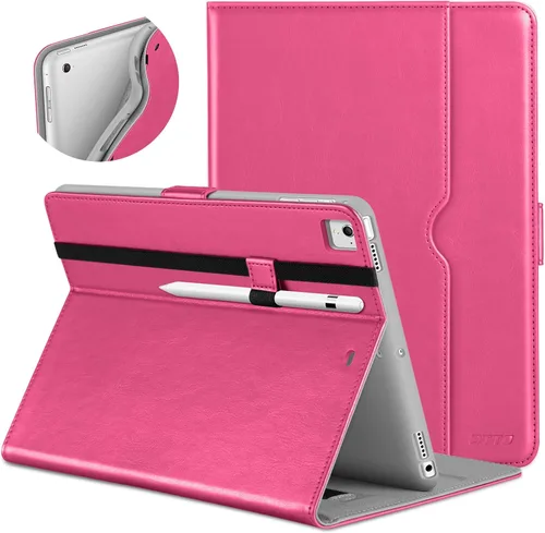 Vista 15 de DTTO para iPad de 9.7 pulgadas 5ª/6ª generación 2018/2017, funda con soporte para Apple Pencil, funda de cuero premium tipo folio con soporte