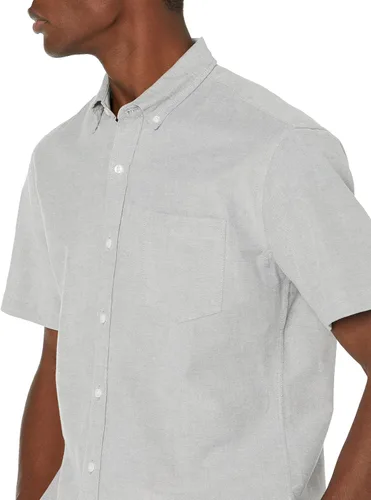 Vista 3 de Camisa Tienda Essentials oxford ajuste regular de manga corta con bolsillo para hombre
