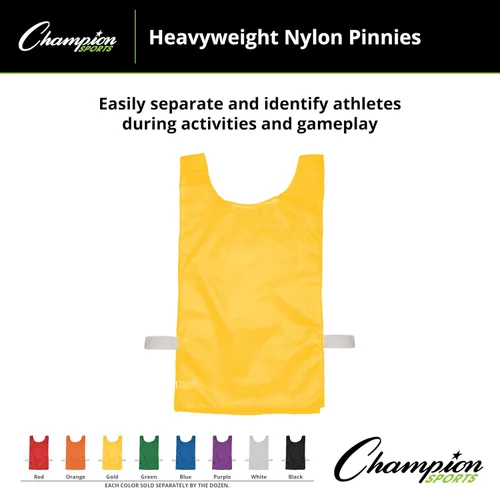 Vista 2 de Champion Sports Pinnie de nailon pesado, varios colores (paquete de 12)