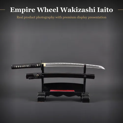 Vista 2 de Handmade Sword - Espada Katana de entrenamiento Iaido sin afilar de aleación de aluminio, hecha a mano, espada completa, vaina negra
