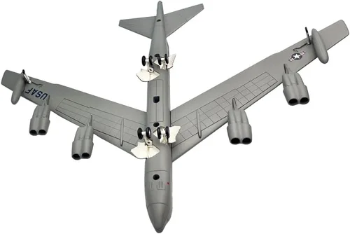 Vista 9 de 1/200 Escala B-52 Stratofor de largo alcance subsónico Jet Powered Strategic Bomber Metal Militar Diecast Plane Model Gift Ornament Collection