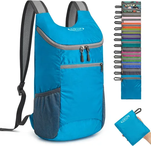 Vista 16 de G4Free, mochila pequeña y plegable, liviana y casual, para ir de camping o para exteriores, para adultos y niños (11 L)