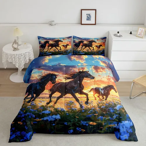 Vista 35 de Erosebridal Happy Camping - Edredón tamaño individual para niños, juego de ropa de cama de animales del bosque del bosque para bebés, niños y niñas