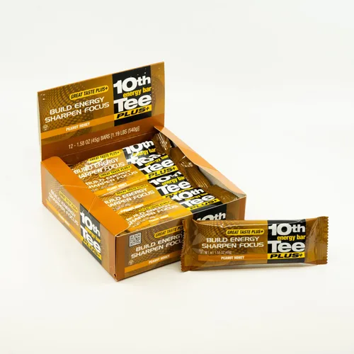 Vista 8 de 10th Tee Plus+ Barra de chocolate y caramelo de maní hecha con ingredientes naturales, barras de 1.76 onzas (12 unidades) Barra energética de golf