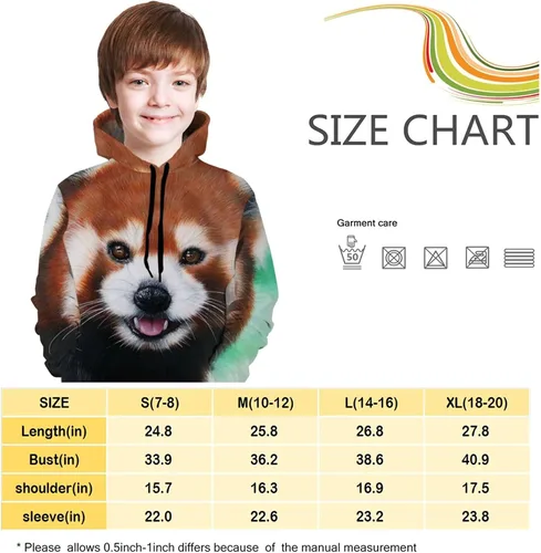 Vista 5 de Sudaderas con capucha y estampado 3D para niños y niñas