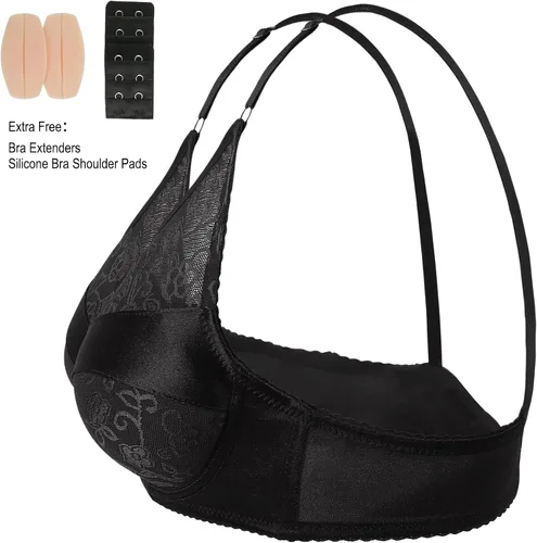Vista 3 de Vollence Sujetador de bolsillo con forma de pecho de silicona para mastectomía Crossdresser Cosplay