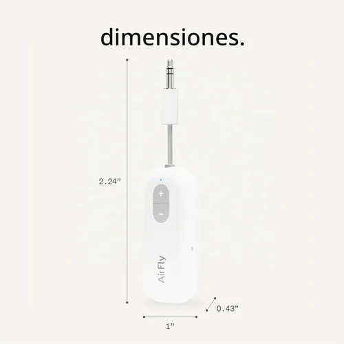 Vista 8 de Twelve South AirFly SE Adaptador de transmisor de audio inalámbrico Bluetooth para AirPods/auriculares, batería de más de 20 horas, funciona