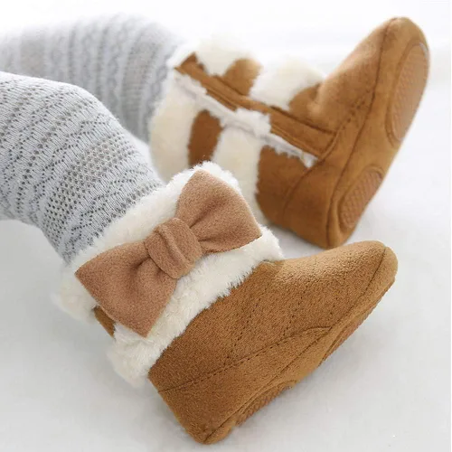 Vista 2 de Timatego Botas vaqueras con borlas para bebé, con cremallera lateral, antideslizantes, para bebés, bebés, para primer caminante, cálidos
