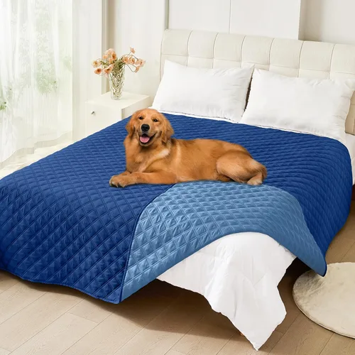 Vista 80 de Smiry Funda Impermeable para Cama de Perro Manta para Mascotas, Manta Suave y Lavable para Perros para Muebles Cama Sofá Sofá Reversible, a Cuadros