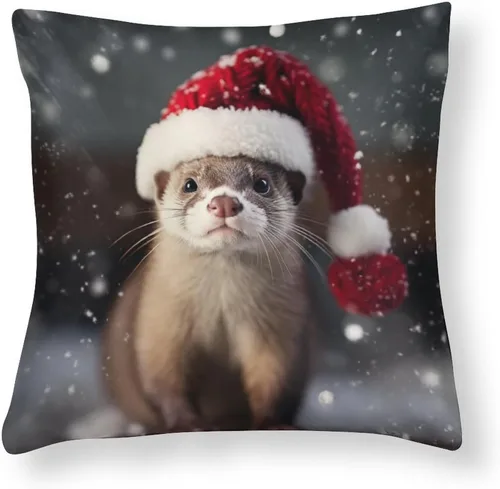 Vista 9 de Fundas de almohada de satén, fundas de almohada con sombrero de Papá Noel, fundas de almohada para amantes de los delfines, almohadas con cremallera