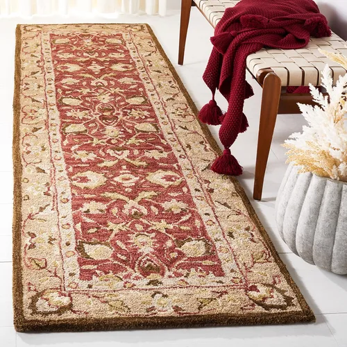 Vista 8 de SAFAVIEH Antiquity Collection - Alfombra decorativa de 3 x 5 pies, color marfil y beige, hecha a mano, lana tradicional, ideal para zonas de alto