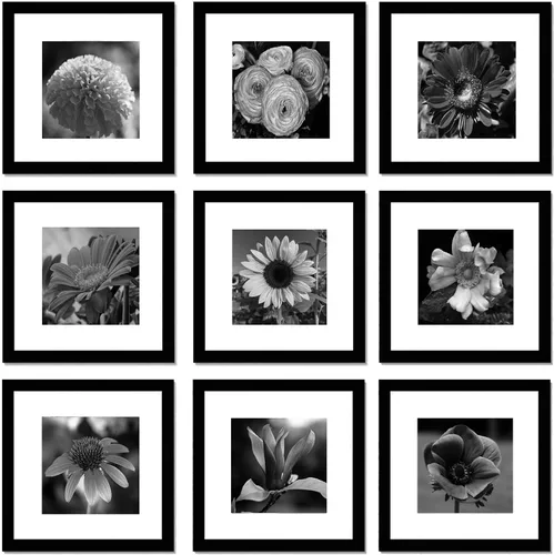 Vista 9 de pojah - Juego de 4 marcos de fotos de 8 x 10, marco de fotos negro con paspartú para fotos de 5 x 7 o de 8 x 10 sin paspartú, de vidrio de PVC