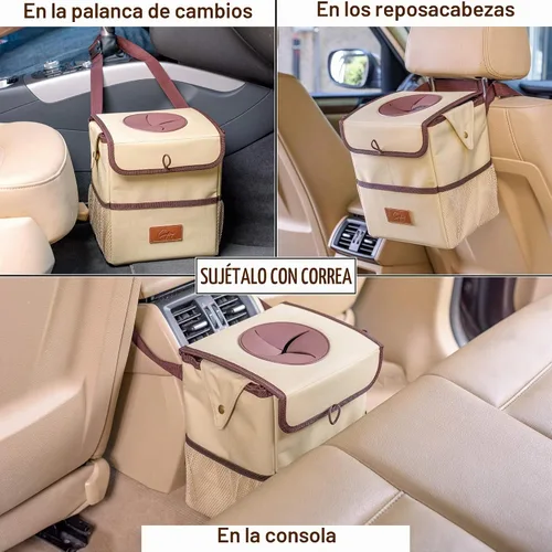 Vista 5 de Creathing - Bote de basura para coche, impermeable, con tapa, consola o asiento