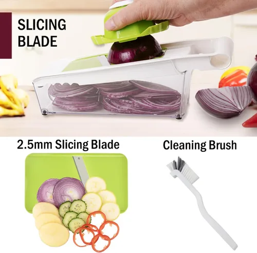 Vista 6 de NACOLUS Rallador de queso con contenedor, cortador de verduras 5 en 1, ralladores multiusos para cocina, rallador de caja fácil de limpiar