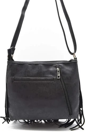 Vista 4 de Western Cowgirl - Bolso de mano oculto con flecos, estilo cruzado para mujer