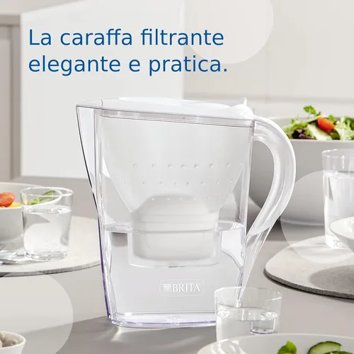 Vista 2 de BRITA Jarra con Filtro de Agua Marella Blanca (2,4 l) Incl. 1x Cartucho MAXTRA Pro All-in-1: Jarra Apta para frigorífico con memo Digital y Tapa