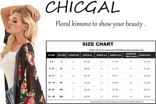 Vista 6 de Cárdigan tipo kimono de manga abombada con estampado floral para mujer, blusa informal