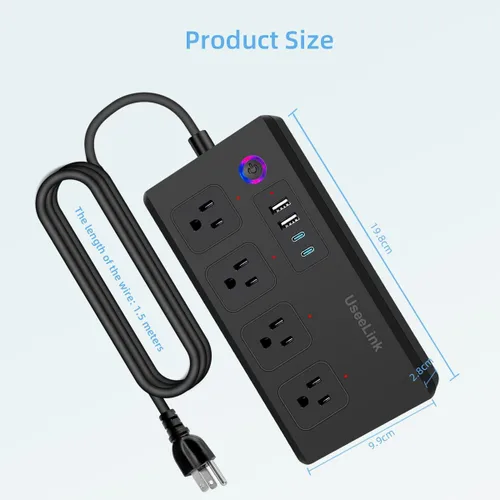 Vista 9 de UseeLink ZigBee Smart Power Strip Plug,ETL Certified,ZigBee Hub Required,Compatible with Alexa, Google Home,Compatible Echo Devices and