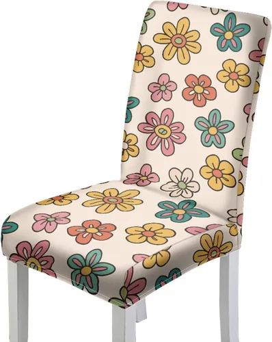 Vista 27 de Rnyleeg Juego de 1 fundas de asiento de comedor con estampado de flores azules para sillas de comedor, fundas protectoras suaves y lavables
